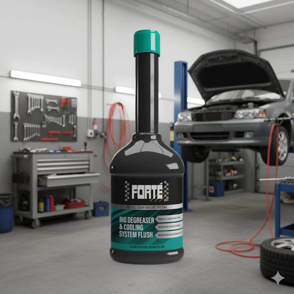 Limpiador sistema refrigeración, eliminar óxido circuito refrigerante, quitar cal sistema refrigeración, prevenir sobrecalentamiento motor, limpiador de radiador, desincrustante sistema refrigeración, Forté.