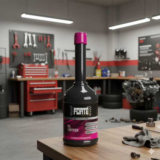 Aditivo para reducir consumo de aceite, Oil Fortifier, sellador anillos de pistón, eliminar humo azul motor gastado, aditivo motor alto kilometraje, mejorar compresión motor, Forté